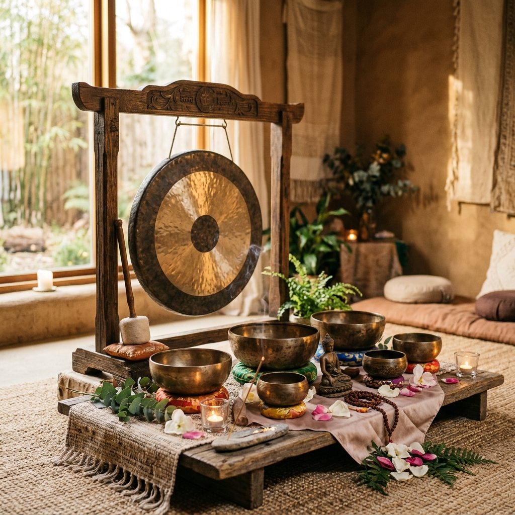 Gong and singing bowls